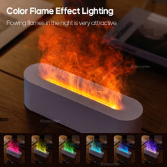 KINSCOTER Realistic Colorful Flame Aromatherapy Diffuser Aroma Essential Oil 150ml USB Air Humidifie Purifier Air Freshener