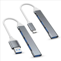 USB Type C HUB MINI USB Multi 4 Port 4 in 1 Aluminum Alloy Splitter Adapter OTG For Samsung Macbook Pro Air PC Notebook