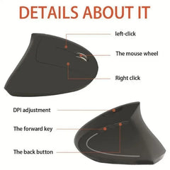 Ergonomic Vertical Wireless Mouse | Silent Bluetooth
