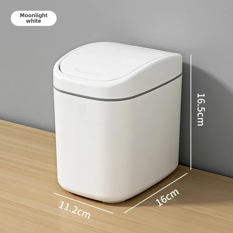 Desktop Trash Can Small Mini Garbage Can Plastic Dustbin with Shake Cover for Home Office Waste Bins Household Cleaning