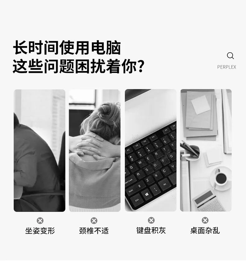 ‌Solid Wood Monitor Stand, Ergonomic Laptop Riser, Creative Desk Partition Shelf, Anti-Crack Minimalist Organizer