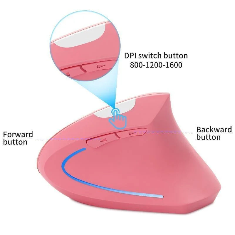 Ergonomic Vertical Wireless Mouse | Silent Bluetooth