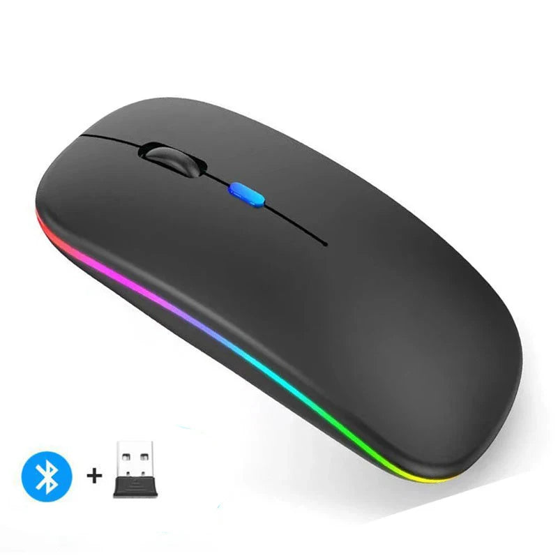 Wireless Mouse Gaming Mouse Backlight USB Compatible RGB Rechargeable Mice Silent Backlit Ergonomic Gaming Mouse for Laptop PC