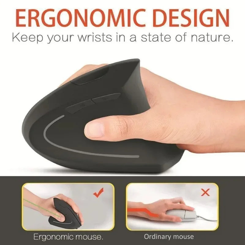 Ergonomic Vertical Wireless Mouse | Silent Bluetooth