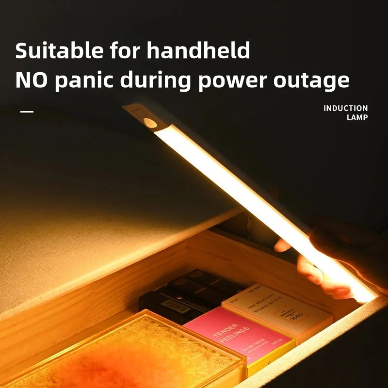 10-50cm LED Motion Sensor Light Night Wireless Lamp USB Battery Rechargeable Wall Under Cabinet For Bedroom Kitchen Lighting