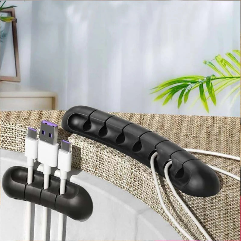 Cable Organizer Silicone USB Cable Winder Desktop Management Clips Cable Holder For Mouse Headphone Wire Organizer Protector