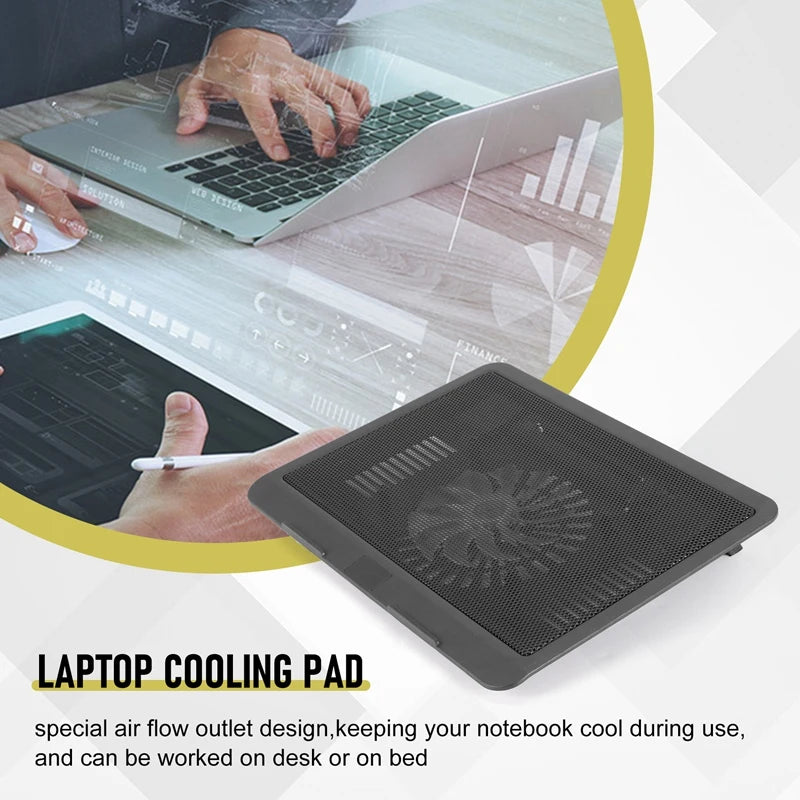 Universal Strong Winds Mute Laptop Cooling Base Tablets Laptop Cooling Pad 14 Inch Large Fan Radiator Laptop Stand Notebook