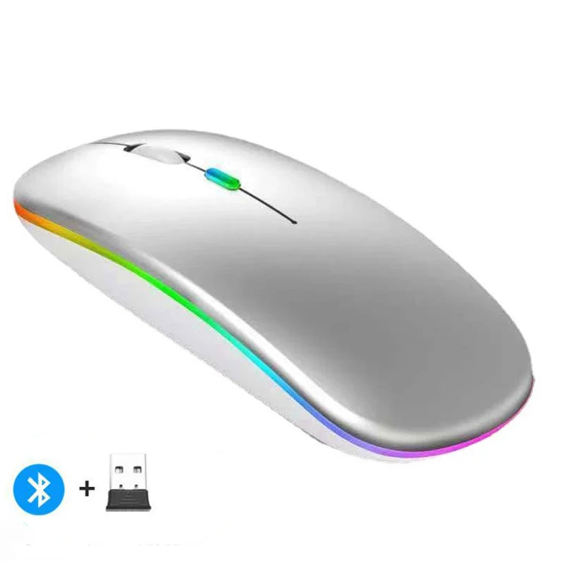 Wireless Mouse Gaming Mouse Backlight USB Compatible RGB Rechargeable Mice Silent Backlit Ergonomic Gaming Mouse for Laptop PC