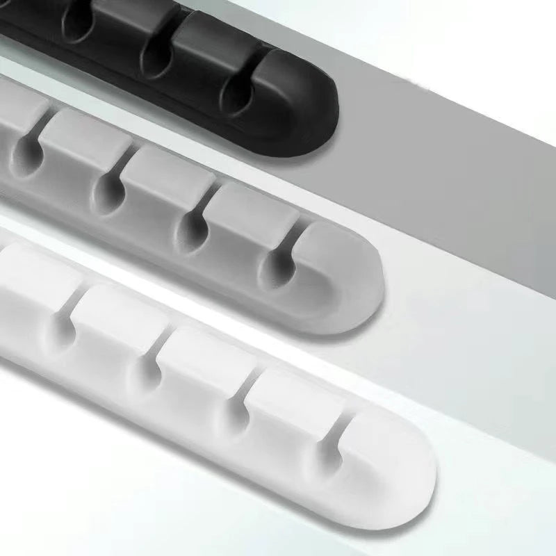 Cable Organizer Silicone USB Cable Winder Desktop Management Clips Cable Holder For Mouse Headphone Wire Organizer Protector