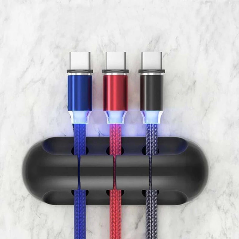 Cable Organizer Silicone USB Cable Winder Desktop Management Clips Cable Holder For Mouse Headphone Wire Organizer Protector