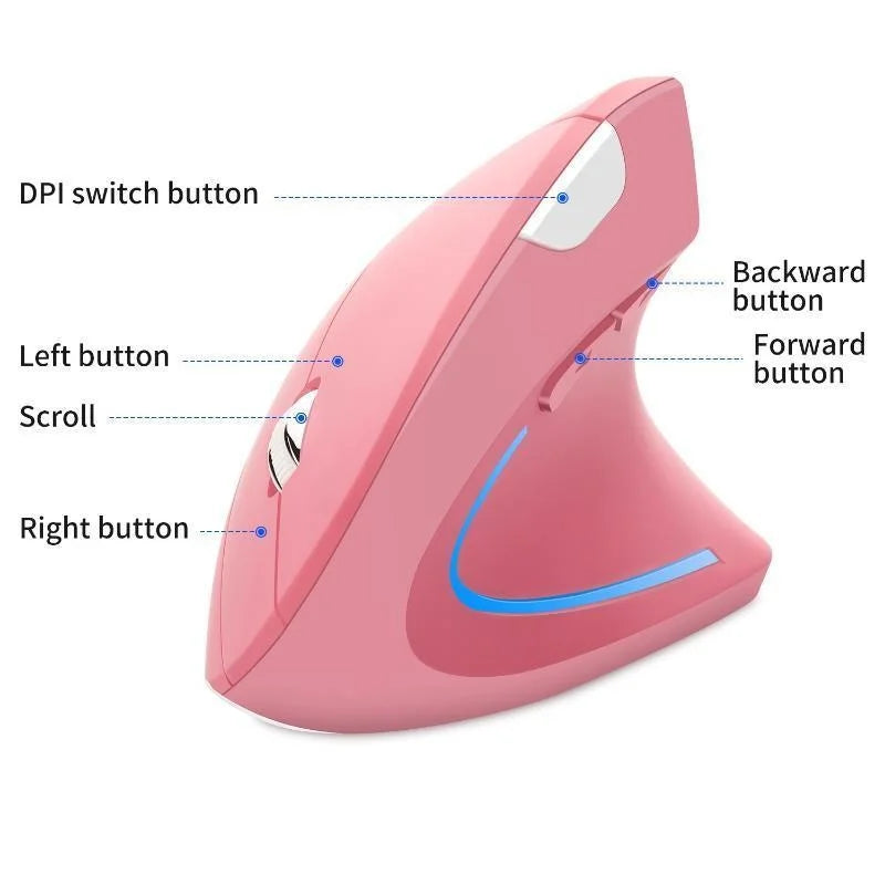 Ergonomic Vertical Wireless Mouse | Silent Bluetooth