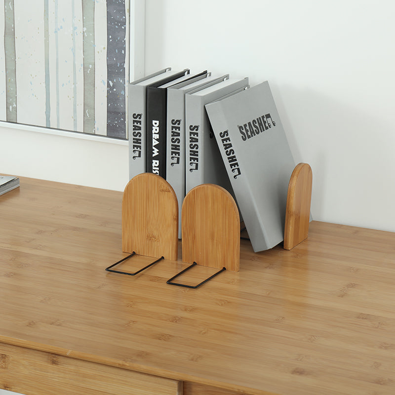 Nature Bamboo Desktop Organizer Bookends Book Ends Stand Holder Shelf Bookrack